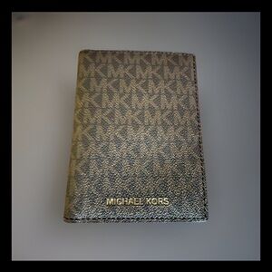 Michael Kors Signature MK Logo Monogram Passport/ Card Holder